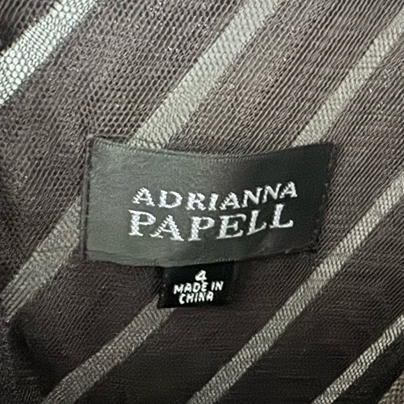 Adrianna Papell layered formal dress shimmery charcoal Size 4 - Picture 5 of 9